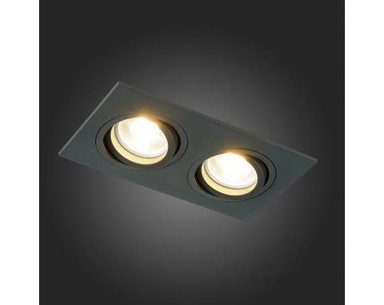 ST251.408.02 Св-к встр. Черный GU10 2*50W  IP20 L170xW92xH27 220V Без ламп