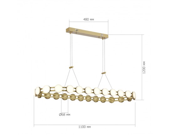 SL6610.203.26 Светильник подвесной ST-Luce золотистый/белый LED 1*50W 4000K