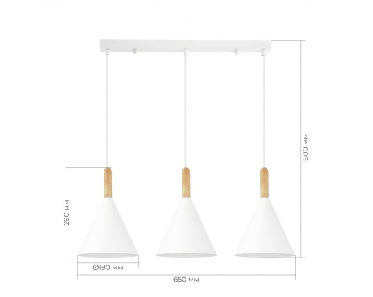 SLE1255-503-03 Светильник подвесной Белый/Белый E27 3*40W