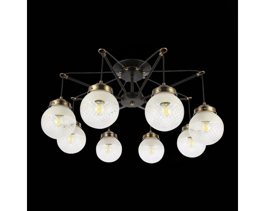 SLE110302-08 Светильник потолочный Черный, Бронза/Прозрачный, Белый E27 8*60W