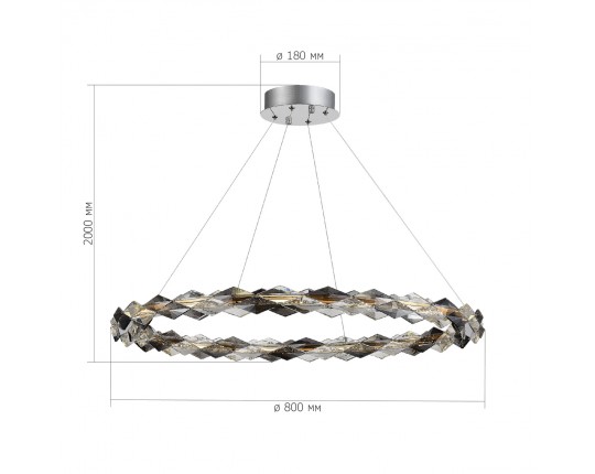 SL6009.113.01 Люстра подвесная ST-Luce Хром/Прозрачно-Дымчатый LED 1*30W 3000K
