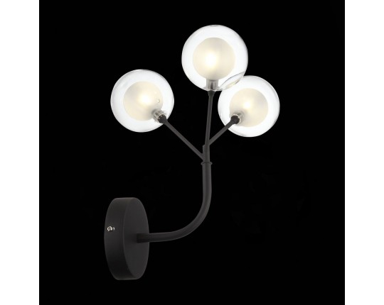 SL376.401.03 Бра ST-Luce Черный/Прозрачный, Белый G4 LED 3*2W -