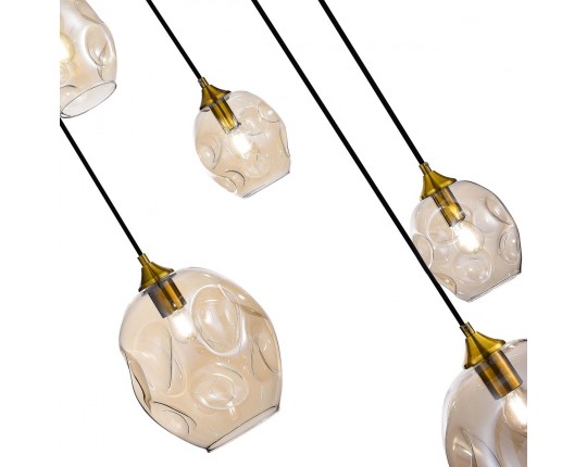 SL1188.303.05 Люстра подвесная ST-Luce Латунь/Коньячный E14/E27 3+2*40W