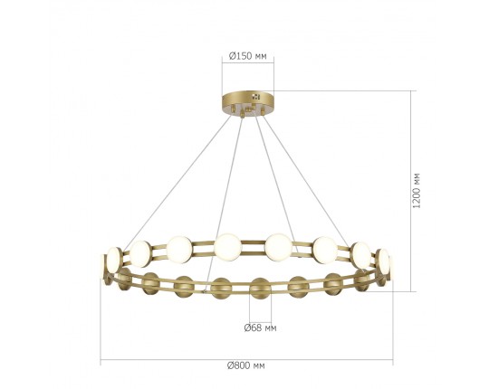 SL6610.203.20 Светильник подвесной ST-Luce золотистый/белый LED 1*40W 4000K