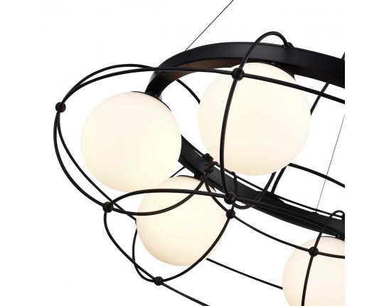 SL1189.403.06 Люстра подвесная ST-Luce Черный/Опал G9 6*5W