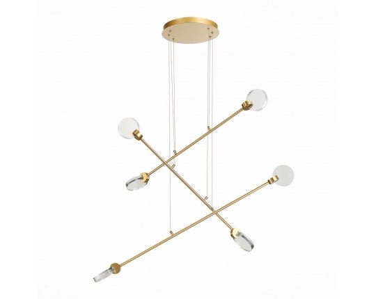 SL6104.203.06 Светильник подвесной ST-Luce Золотистый/Прозрачный,С пузырьками воздуха LED 6*3W 3000K