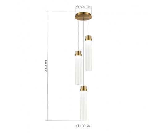 SL6236.303.03 Светильник подвесной ST-Luce Латунь/Прозрачный LED 3*12W 4000K