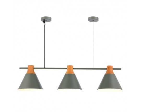 SLE125113-03 Светильник подвесной Серый/Серый, Светлое дерево E27 3*60W