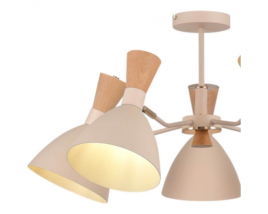 SLE1256-502-05 Светильник потолочный Бежевый/Бежевый, Светлое дерево, Золотистый E14 5*40W