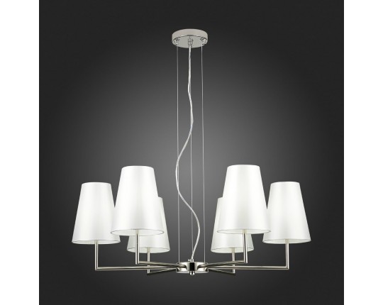 SLE105903-06 Светильник подвесной Никель/Белый E14 6*40W