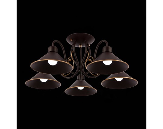 SLE120402-05 Светильник потолочный темно-коричневый/темно-коричневый E27 5*60W