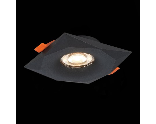 ST203.408.01 Св-к встр. Черный GU10 1*50W  L95xW95xH25 220V Без ламп