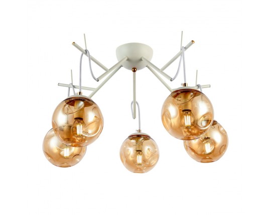 SLE110202-05 Светильник потолочный Белый/Янтарный E14 5*40W