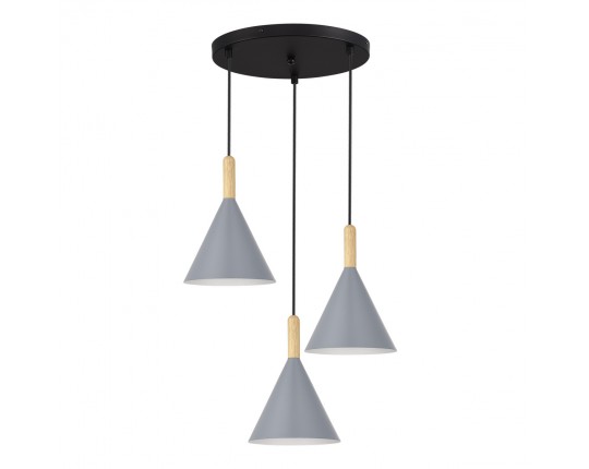 SLE1255-433-03 Светильник подвесной Черный/Серый E27 3*40W