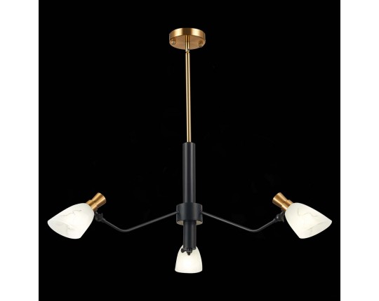 SLE205403-03 Светильник подвесной Черный, Латунь/Белый E14 3*60W