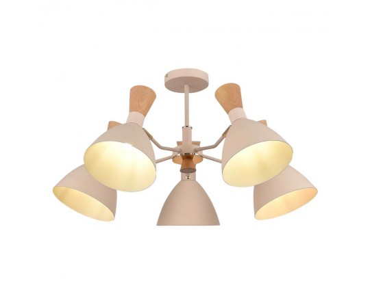 SLE1256-502-05 Светильник потолочный Бежевый/Бежевый, Светлое дерево, Золотистый E14 5*40W