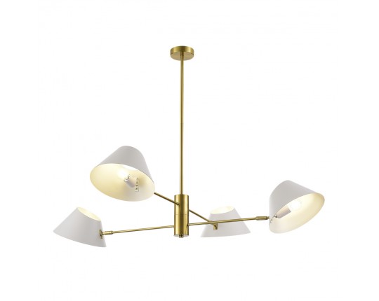 SLE1253-353-04 Светильник подвесной Латунь/Белый E14 4*60W