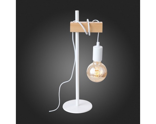 SL1142.504.01 Прикроватная лампа Белый, Светлое дерево E27 1*60W