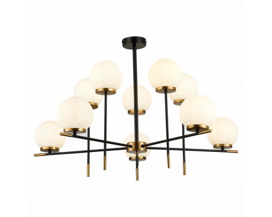 SL1203.402.10 Люстра потолочная ST-Luce Черный, Латунь/Белый E27 10*60W