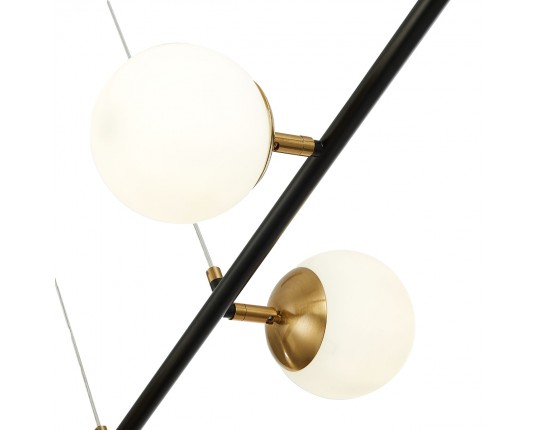 SLE220403-06 Светильник подвесной Черный, Латунь/Белый E27 6*60W