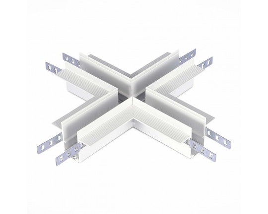 ST007.500.12 Коннектор X-оБразный для встраиваемого магнитного шинопровода под ГКЛ 12мм ST-Luce Белы