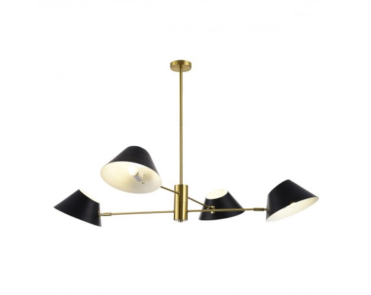 SLE1253-343-04 Светильник подвесной Латунь/Черный, Белый E14 4*60W