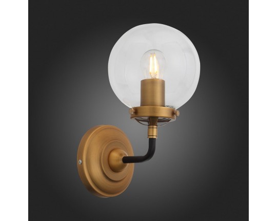 SL234.401.01 Бра ST-Luce Черный, Золото/Прозрачный E27 1*40W