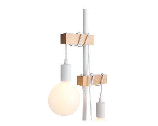 SL1142.505.01 Светильник напольный Белый, Светлое дерево E27 2*60W