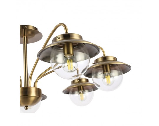 SLE110102-07 Светильник потолочный Античная бронза/Прозрачный E14 7*40W