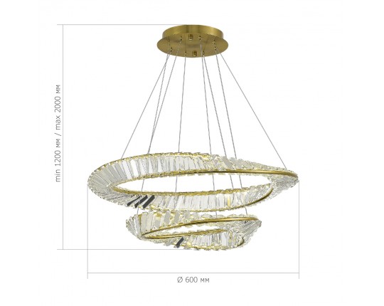 SL6204.301.02 Светильник подвесной ST-Luce Латунь/Прозрачный LED 1*52W 4000K