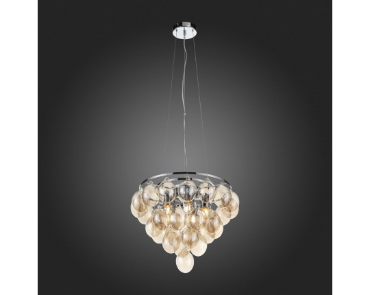 SL432.203.05 Светильник подвесной ST-Luce Хром/Коньячный E27 5*60W