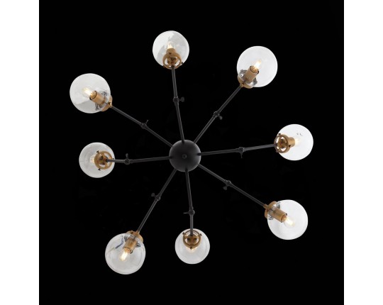 SL234.402.08 Люстра потолочная ST-Luce Черный, Золото/Прозрачный E27 8*40W (из 2-х коробок)