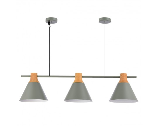 SLE125113-03 Светильник подвесной Серый/Серый, Светлое дерево E27 3*60W