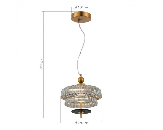 SL6122.303.01 Светильник подвесной ST-Luce Латунь/Латунь, Дымчатый LED 1*8W 3000K