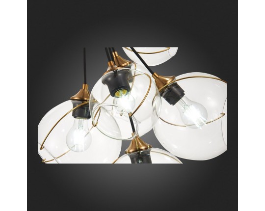 SLE103103-06 Светильник подвесной Золотистый/Прозрачный E27 6*60W