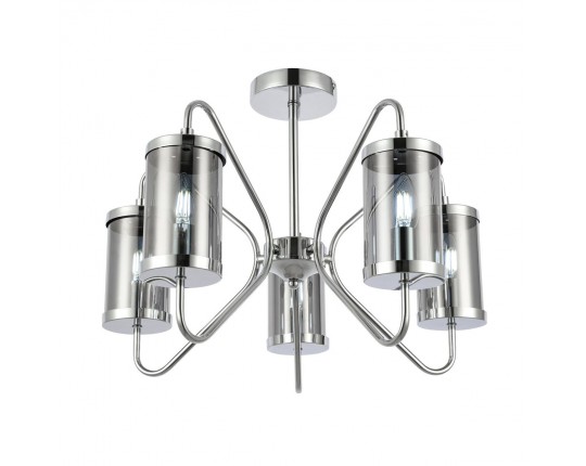 SLE102302-05 Светильник потолочный Хром/Дымчатый E14 5*40W