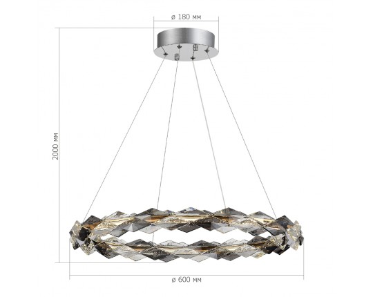 SL6009.103.01 Люстра подвесная ST-Luce Хром/Прозрачно-Дымчатый LED 1*30W 3000K