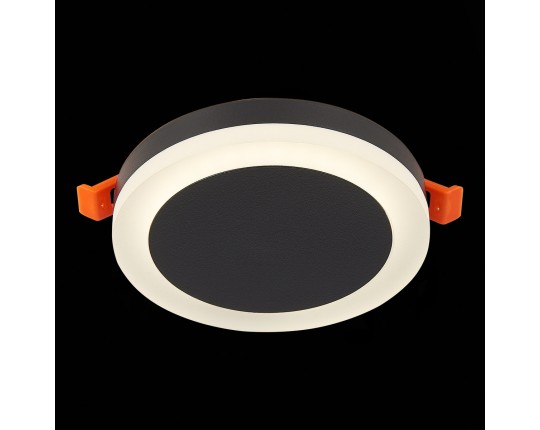 ST104.442.06 Светильник встраиваемый Черный LED 1*6W 4000K 468Lm Ra>80 120° IP20 D110xH20 170-240V