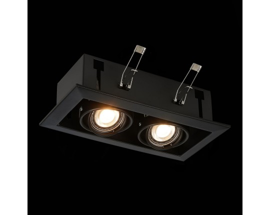 ST250.448.02 Св-к встр. Черный GU10 2*50W  L245xW126xH70 220V Без ламп