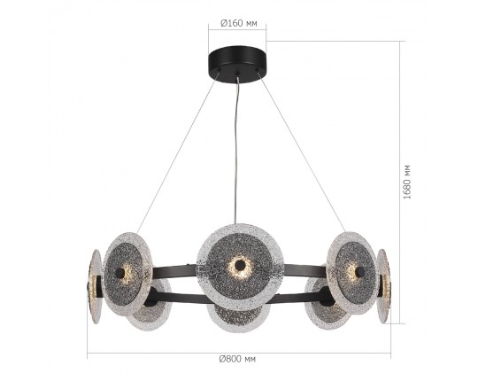 SL6142.443.01 Светильник подвесной ST-Luce черный/дымчатый LED 1*44W 4000K