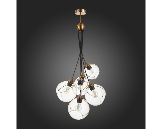 SLE103103-06 Светильник подвесной Золотистый/Прозрачный E27 6*60W