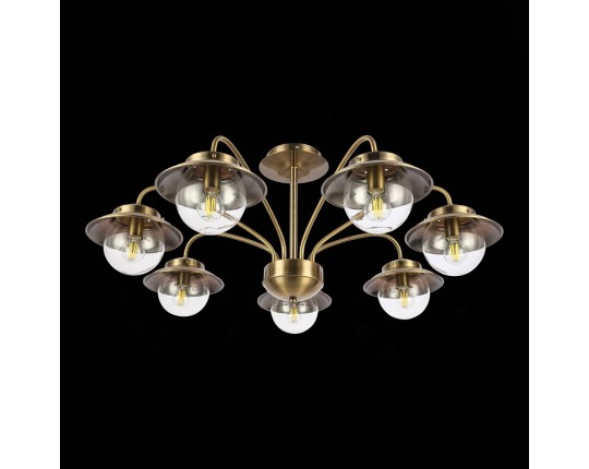 SLE110102-07 Светильник потолочный Античная бронза/Прозрачный E14 7*40W