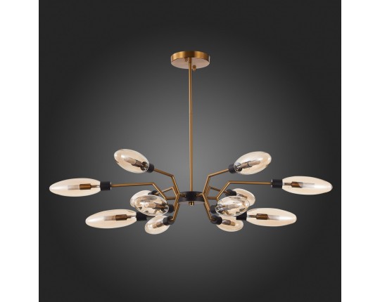 SL1174.303.12 Люстра потолочная ST-Luce Латунь/Коньячный G9 12*5W