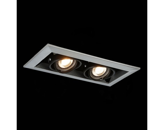 ST250.148.02 Св-к встр. Черный GU10 2*50W  L245xW126xH70 220V Без ламп