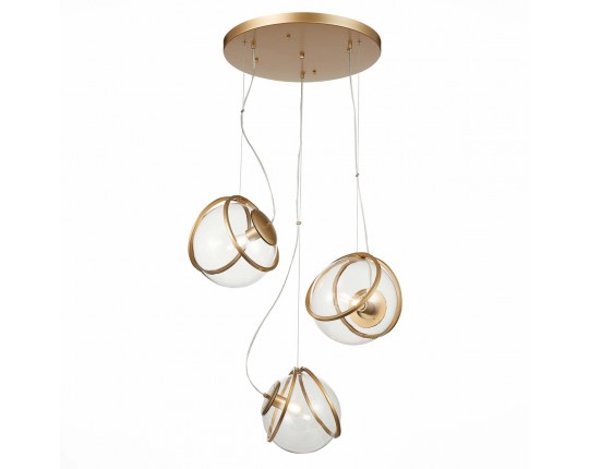 SL1181.313.03 Светильник подвесной ST-Luce Латунь/Латунь, Прозрачный E27 3*40W