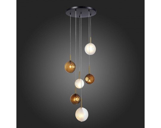 SL1183.543.06 Светильник подвесной ST-Luce Латунь/Черный, Белый G4 6*5W