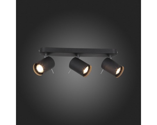 SL597.401.03 Спот ST-Luce Черный, Хром/Черный GU10 LED 3*3W