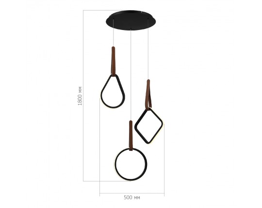 SL6131.403.36 Светильник подвесной ST-Luce Черный/Черный, Терракотовый LED 1*36W 4000K