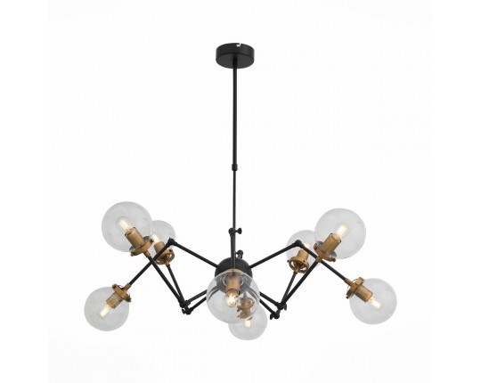 SL234.402.08 Люстра потолочная ST-Luce Черный, Золото/Прозрачный E27 8*40W (из 2-х коробок)