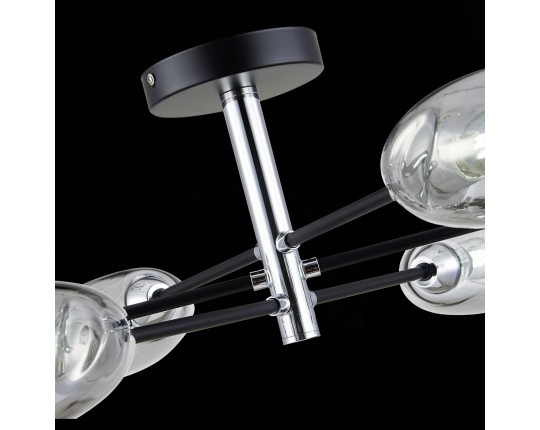 SLE155512-06 Светильник потолочный Черный, Хром/Дымчатый E14 6*40W